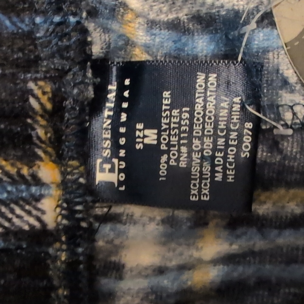Essentials Sleepwear By Kevin Apparel Men's Plaid Pajama Pants Size Medium Nwt - Picture 3 of 7